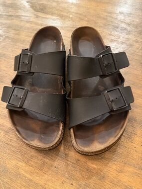 Birkenstock Arizona Black Double-Buckle Slide Sandals 41